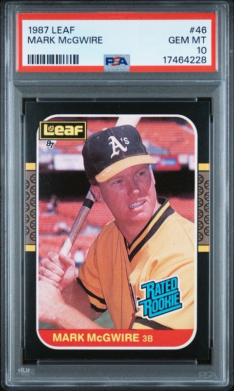 1987 Leaf #46 Mark McGwire Rated Rookie RC Cardinals PSA 10 Gem Mint *Pop 50!*