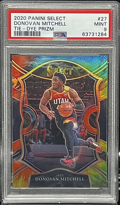 Donovan Mitchell PSA 9 - 2020 Select Concourse #27 TIE-DYE /25 - Utah Jazz