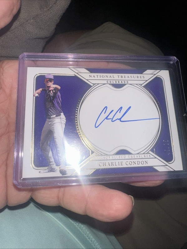CHARLIE CONDON 2025 PANINI NATIONAL TREASURES ON CARD ROOKIE AUTO /75 ROCKIES RC
