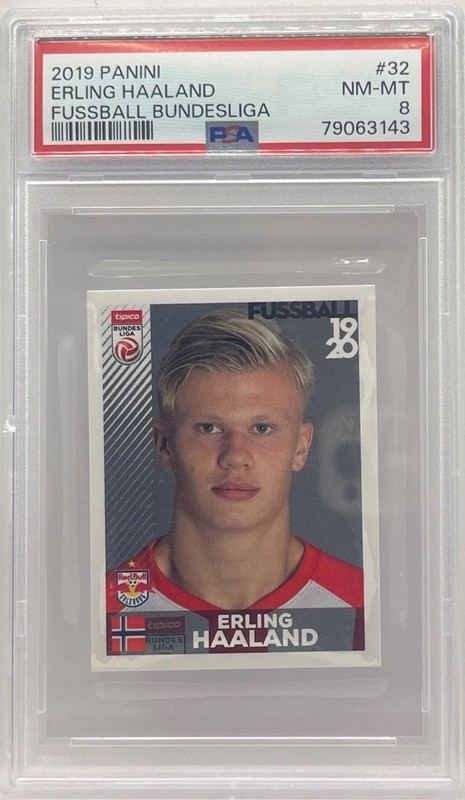 ERLING HAALAND 2019 PANINI FUSSBALL BUNDESLIGA SOCCER #32 PSA 8 NM-MT GRADED RC