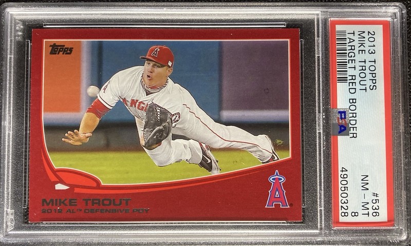 2013 Topps MIKE TROUT #536 Target RED Border PSA 8 NM-MT