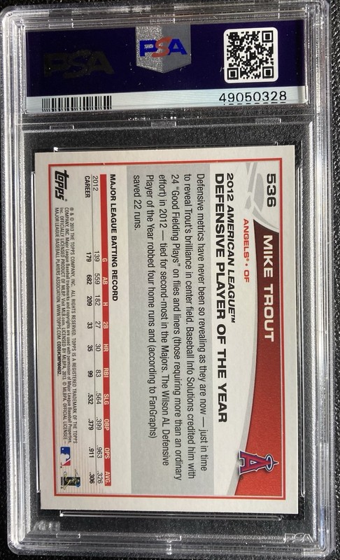 2013 Topps MIKE TROUT #536 Target RED Border PSA 8 NM-MT view 2