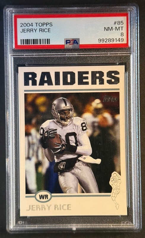 Jerry Rice 2004 Topps #85 Oakland Raiders PSA 8