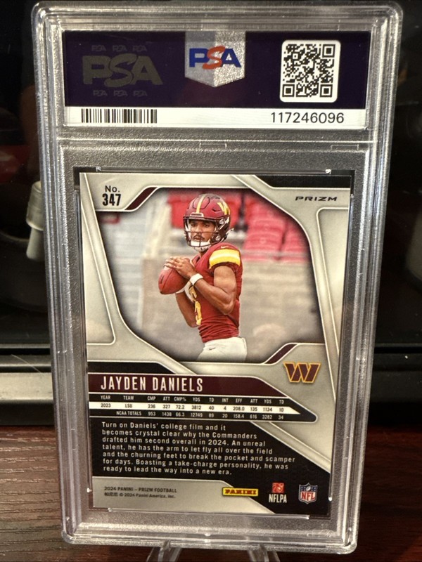 2024 Panini Prizm - Rookies Jayden Daniels #347 Orange Ice Prizm (RC) Washington view 2
