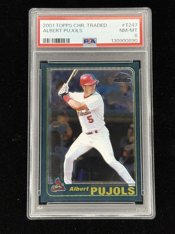 2001 Topps Chrome Traded #T247 ALBERT PUJOLS RC St. Louis Cardinals PSA 8 NM-MT