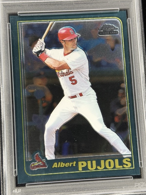 2001 Topps Chrome Traded #T247 ALBERT PUJOLS RC St. Louis Cardinals PSA 8 NM-MT view 2