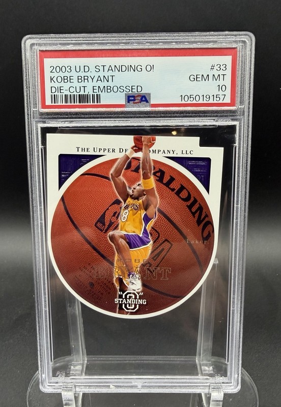 2003-04 Upper Deck Standing "O" Kobe Bryant PSA 10, “Die-Cut/Embossed” #33