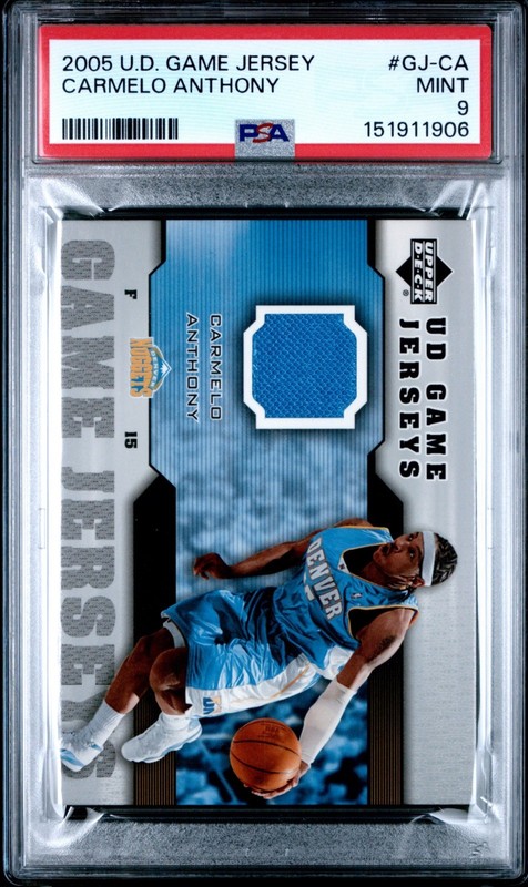 2005 Upper Deck Game Patches Carmelo Anthony PSA 9 Game Worn  Patch