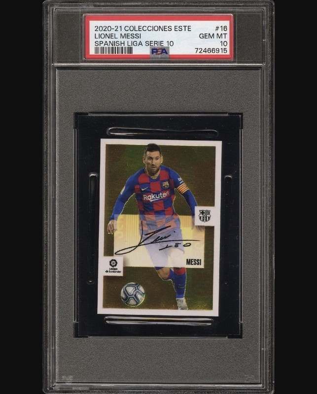 Panini 2020 Colecciones Este LaLiga Lionel Messi FC Barcelona PSA 10 #16