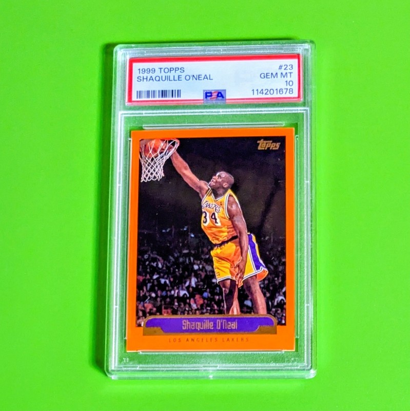 1999 TOPPS SHAQUILLE O'NEAL PSA 10 GEM MINT POP 53 #23 LAKERS MAGIC ORANGE