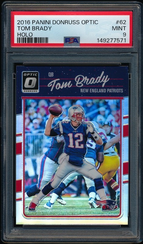 2016 Panini Donruss Optic Tom Brady #62 Silver Holo Prizm PSA 9