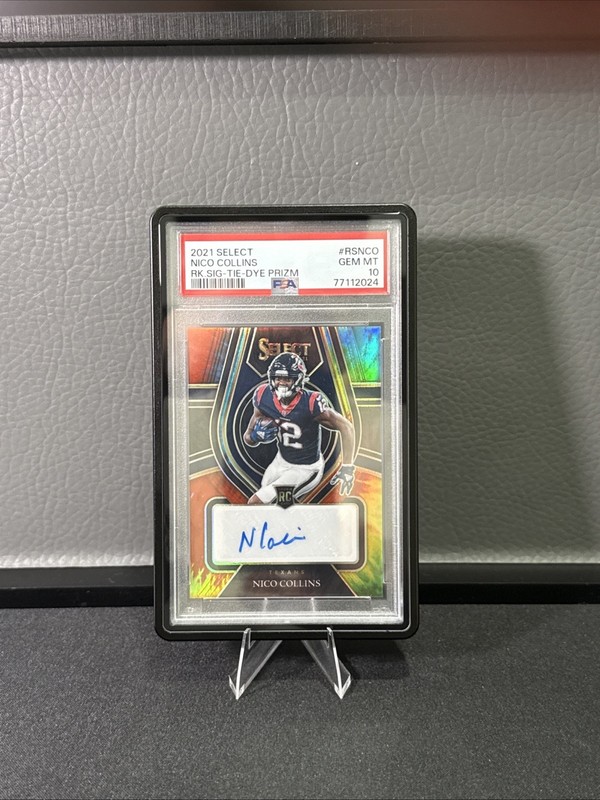 2021 Select Nico Collins Tie-dye Rookie Auto 12/25 Jsy# Match🔥 PSA 10 GEM MT