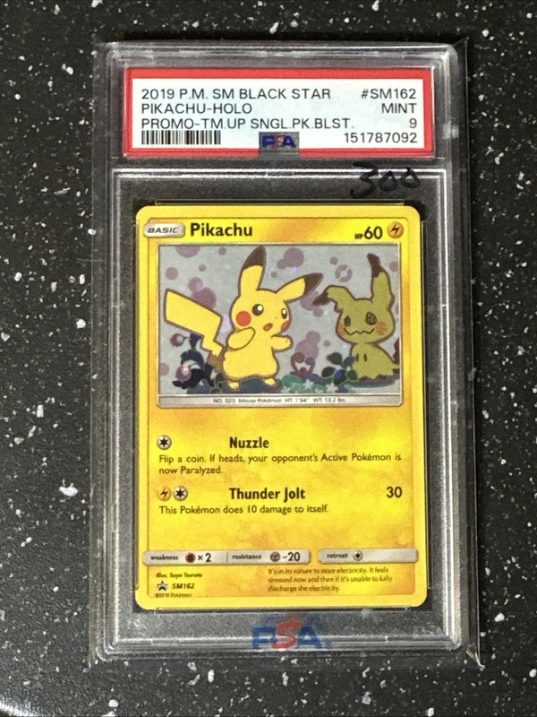 2019 Pokemon SM Black Star Promo #SM162 Pikachu-Holo Promo PSA 9