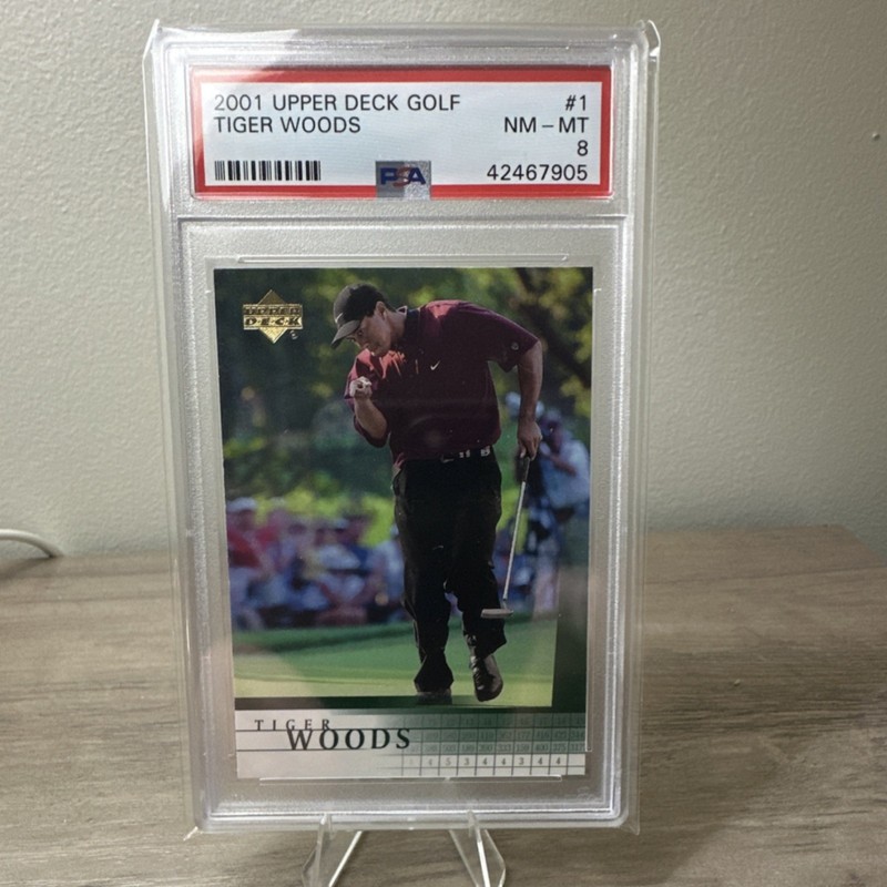 PSA 8 2001 Upper Deck Golf Tiger Woods #1 Graded Standard Size English (RC)