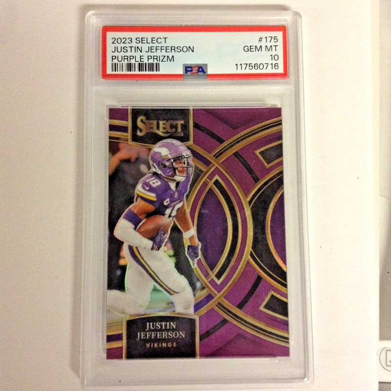 2023 Select Justin Jefferson Purple Prizm Color Match/75 #175 PSA 10 Vikings!