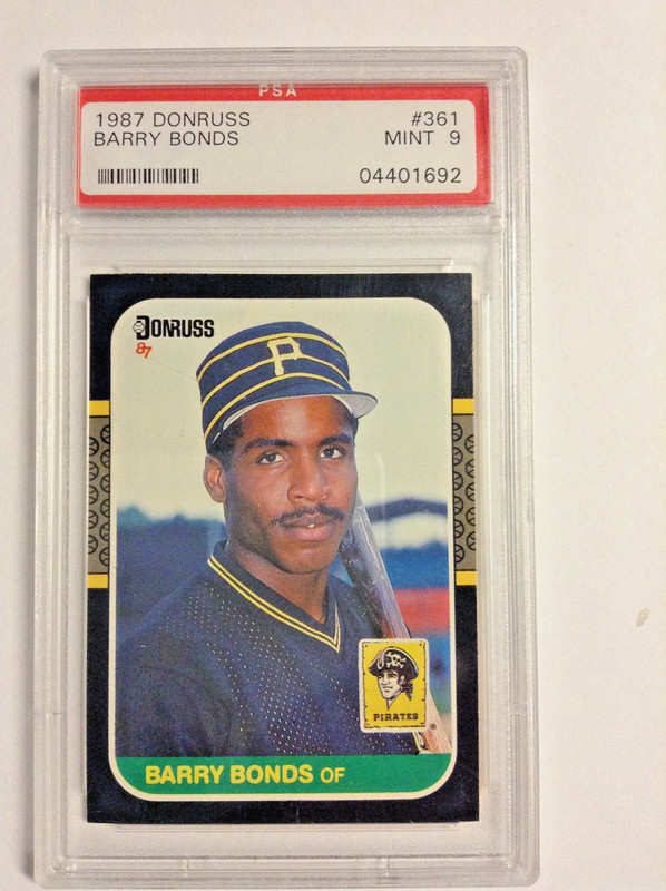1987 Donruss #361  Barry Bonds Rookie PSA 9 Mint Pirates