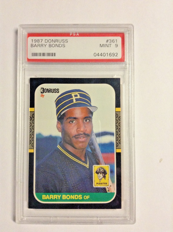 1987 Donruss #361  Barry Bonds Rookie PSA 9 Mint Pirates view 2