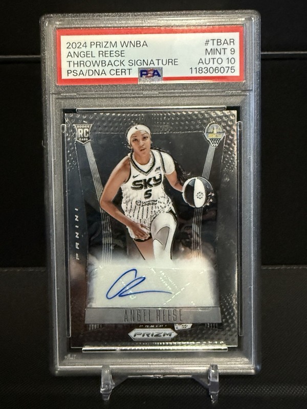 2024 Panini Prizm WNBA Angel Reese RC #TB-AR Throwback Signatures Auto PSA 9/10