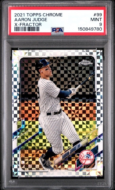2021 Topps Chrome X-Fractor #99 Aaron Judge PSA 9 Yankees INVEST MVP