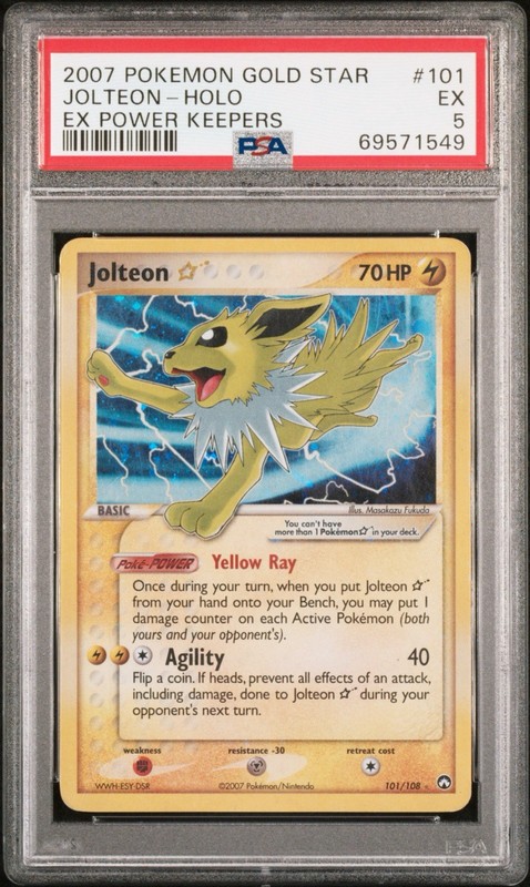 Pokemon TCG - PSA 5 Jolteon 101/108 - Gold Star Ex Power Keepers Holo - EX