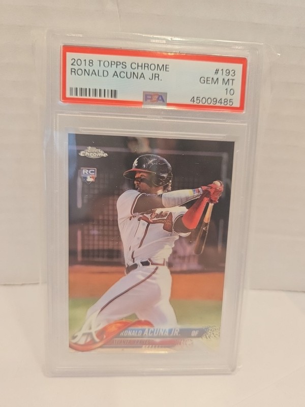 2018 Topps Chrome Ronald Acuna Jr. RC Rookie #193 Braves PSA 10 GEM MINT