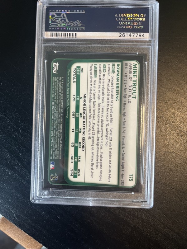 2011 Bowman Chrome - Mike Trout #175 Refractor (RC) view 2