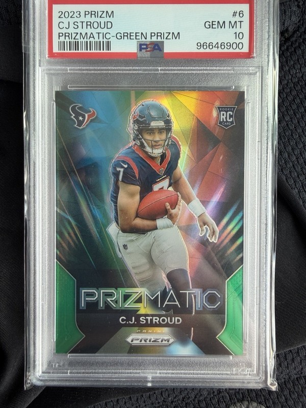 Panini Prizm Prizmatic Green Prizm C.J. Stroud #6 PSA 10 Rookie Houston Texans