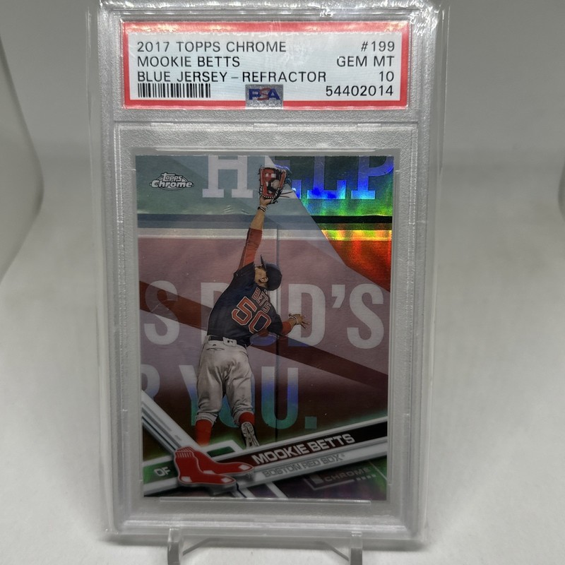 2017 Topps Chrome Mookie Betts Blue Jersey Refractor #199 PSA 10 GEM MT