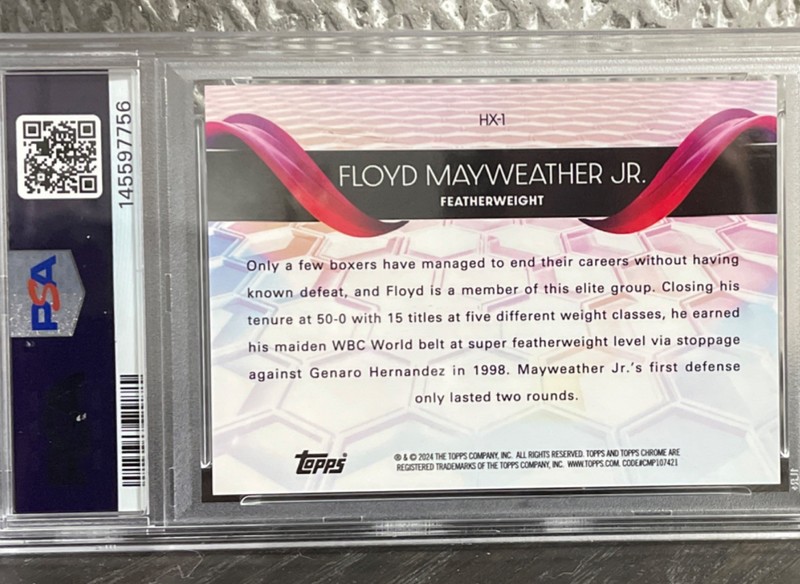 Topps 2024 Topps Chrome Helix Floyd Mayweather Jr. #HX-1 PSA 9 Boxing view 2