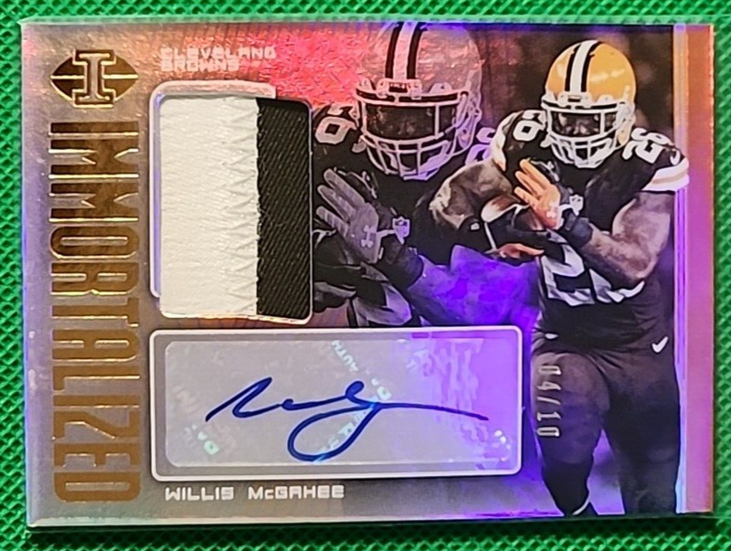 Willis McGahee /10 2019 Illusions Immortalized Auto Game Used Jersey Browns SSP