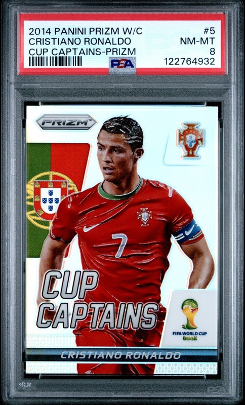 PSA 8 2014 Panini Prizm World Cup Cristiano Ronaldo Cup Captains Silver #5