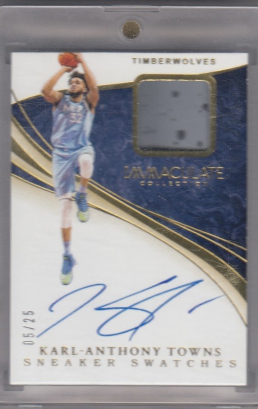 2019-20 Panini Immaculate Karl-Anthony Towns Sneaker Swatches Patch Auto 5/25 ZL
