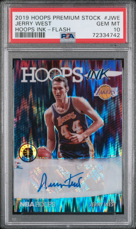 2019-20 Panini Hoops Premium Stock Auto Hoops Ink FLASH Jerry West PSA 10