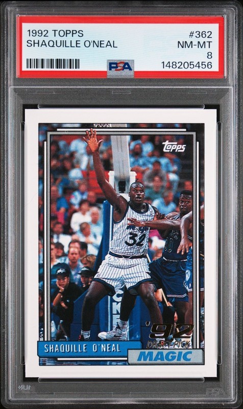 1992-93 Topps - Shaquille O'Neal #362 (RC) PSA 8