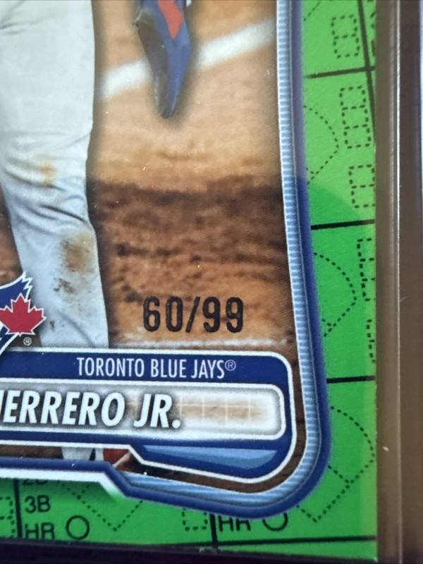2026 Bowman Vladimir Guerrero Jr #61 Green Border Pattern /99 Blue Jays view 2