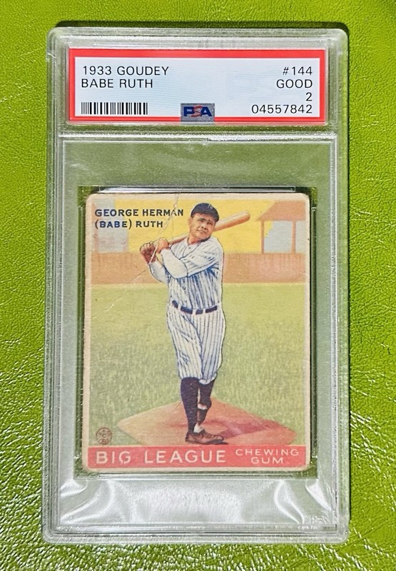 LEGENDARY BABE RUTH 1933 GOUDEY #144 PSA 2 Yankees HOF ⚾️