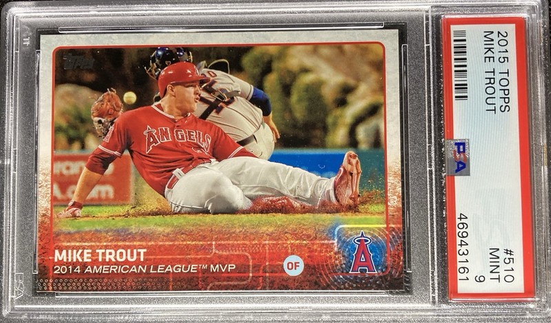 2015 topps MIKE TROUT #510 PSA 9 MINT