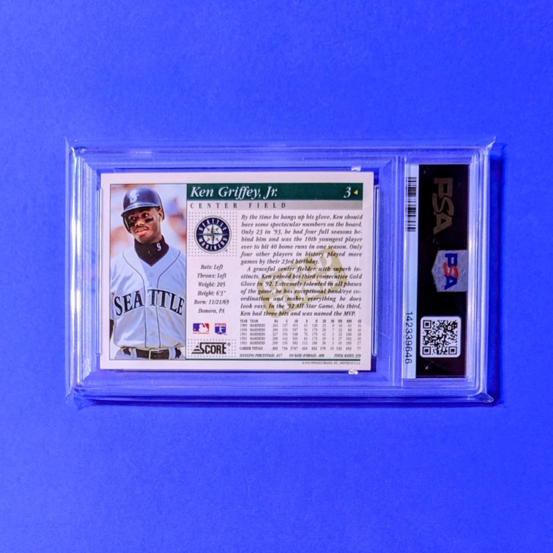 1994 SCORE KEN GRIFFEY JR PSA 9 GOLD RUSH PARALLEL SP LOW POP ONLY 9 PSA 10 view 2