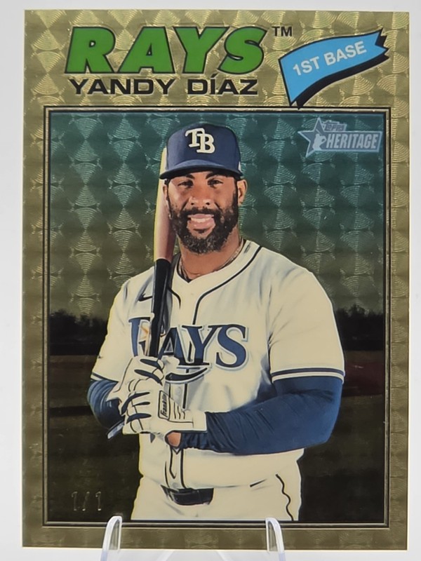 Yandy Diaz 1/1 Superfractor 2026 Topps Heritage Tampa Bay Rays Gold Vinyl SSP
