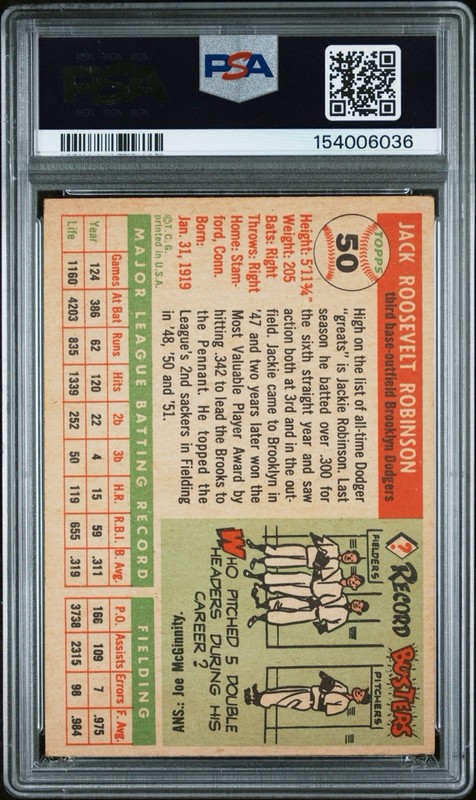 JACKIE ROBINSON 1955 TOPPS PSA 3 ! *FRESHLY GRADED ! *DEAD CENTERED BEUATY ! WOW view 2