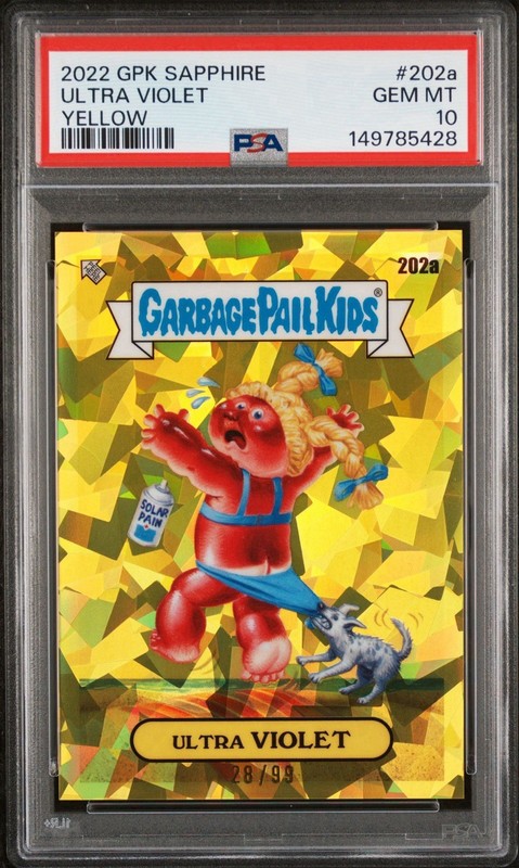 2022 Topps Garbage Pail Kids Sapphire Ultra Violet Yellow #202a Yellow PSA 10
