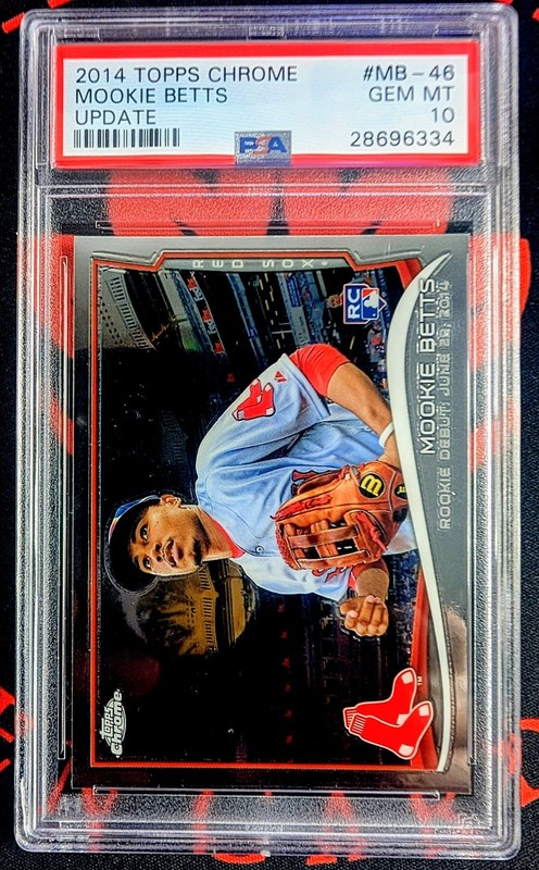 2014 Topps Chrome Update Mookie Betts #MB-46 RC Rookie PSA 10 GEM MINT view 2