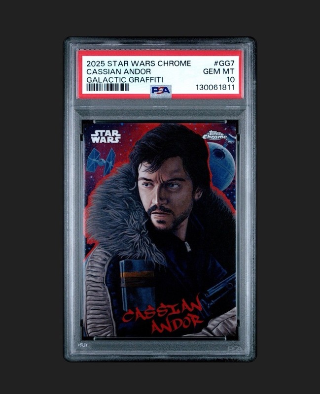 2025 Topps Chrome Star Wars Galactic Graffiti Cassian Andor #GG7 PSA 10 SP
