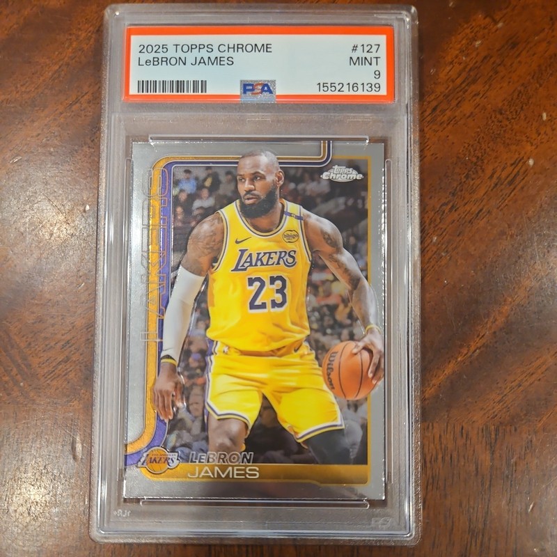 LEBRON JAMES #127 LOS ANGELES LAKERS LEGEND 2025 TOPPS CHROME PSA 9 MINT