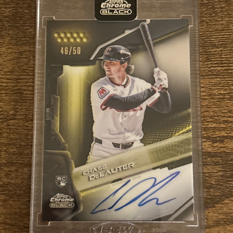 2026 Topps Chrome Black Chase Delauter  Rookie RC Gold Auto /50 Encased