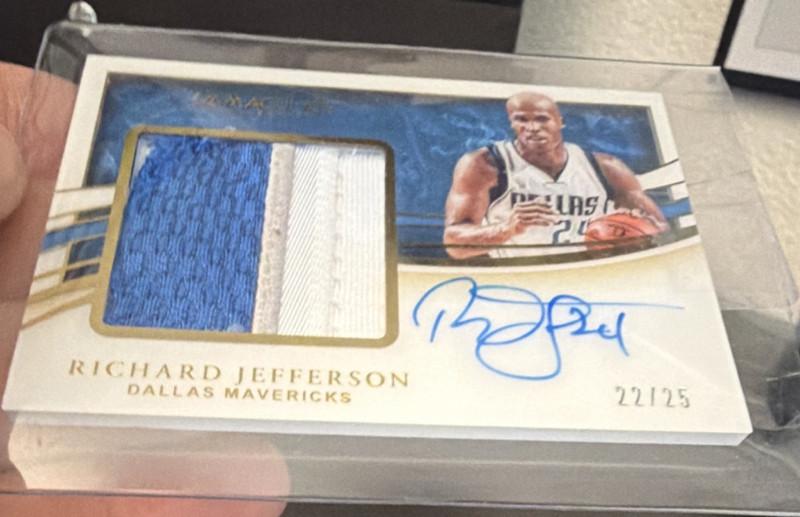 Panini Immaculate 2019-20 Richard Jefferson Mavericks PPA-RJF Patch Auto 22/25