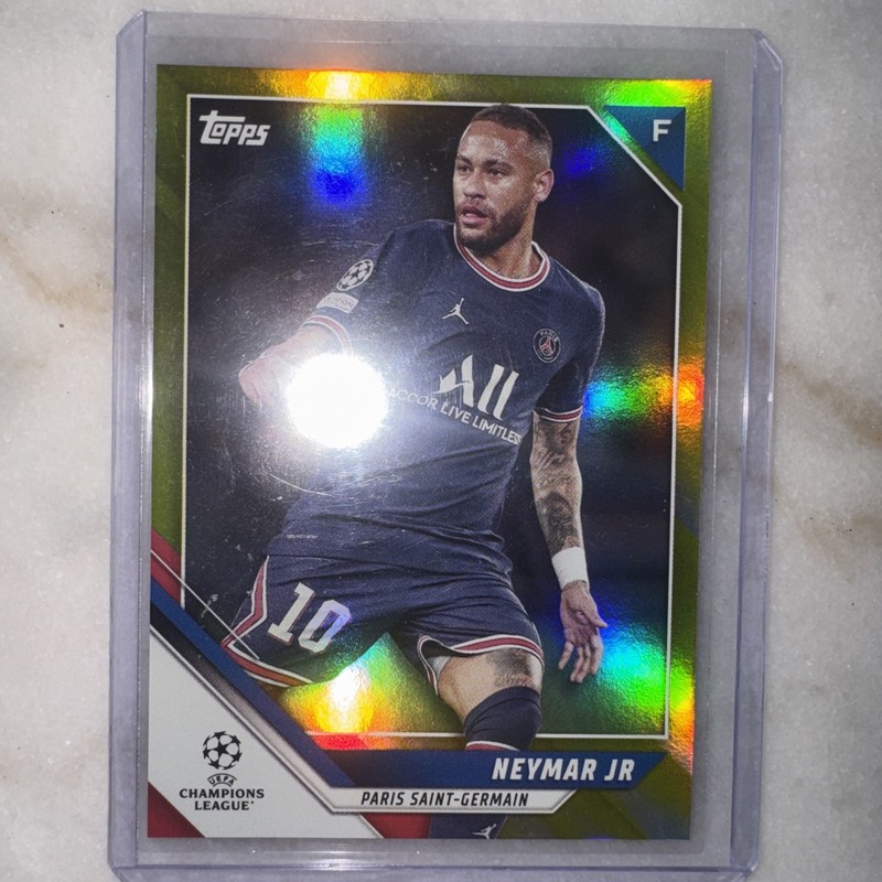NEYMAR JR 2021-22 Topps UEFA Champions League PSG #150 Yellow Foil 77/250