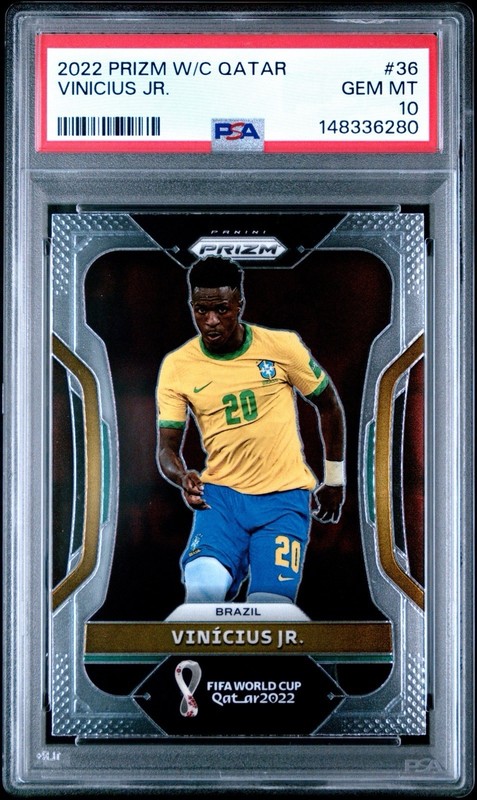 2022 PANINI PRIZM WORLD CUP QATAR #36 VINICIUS JR. PSA 10 GEM MINT