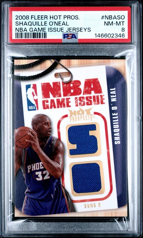 2008 FLEER HOT PROSPECTS NBA GAME ISSUE JERSEYS SHAQUILLE O'NEAL /149 PSA 8