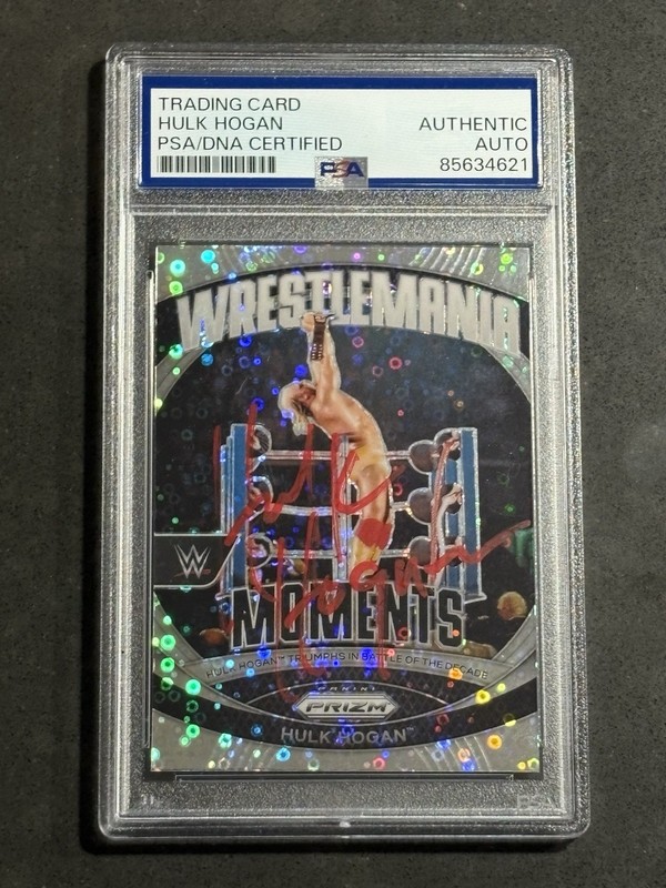 HULK HOGAN 2024 PANINI PRIZM WWE SIGNED AUTOGRAPHED CARD PSA/DNA CERTIFIED